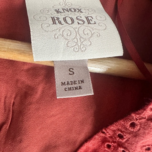 NWT Knox Rose Eyelet Burnt Orange Boho Summer Lined Dress Size Small - Picture 13 of 14